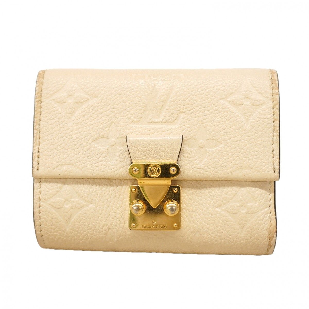 Louis Vuitton Trifold Wallet Monogram Empreinte Portefeuille Metis Compact Cream