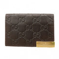 Gucci Business Card Holder Guccissima Leather Brown Gold