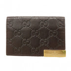 Gucci Business Card Holder Guccissima Leather Brown Gold
