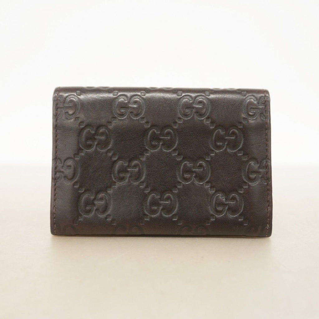 Gucci Business Card Holder Guccissima Leather Brown Gold — view 6