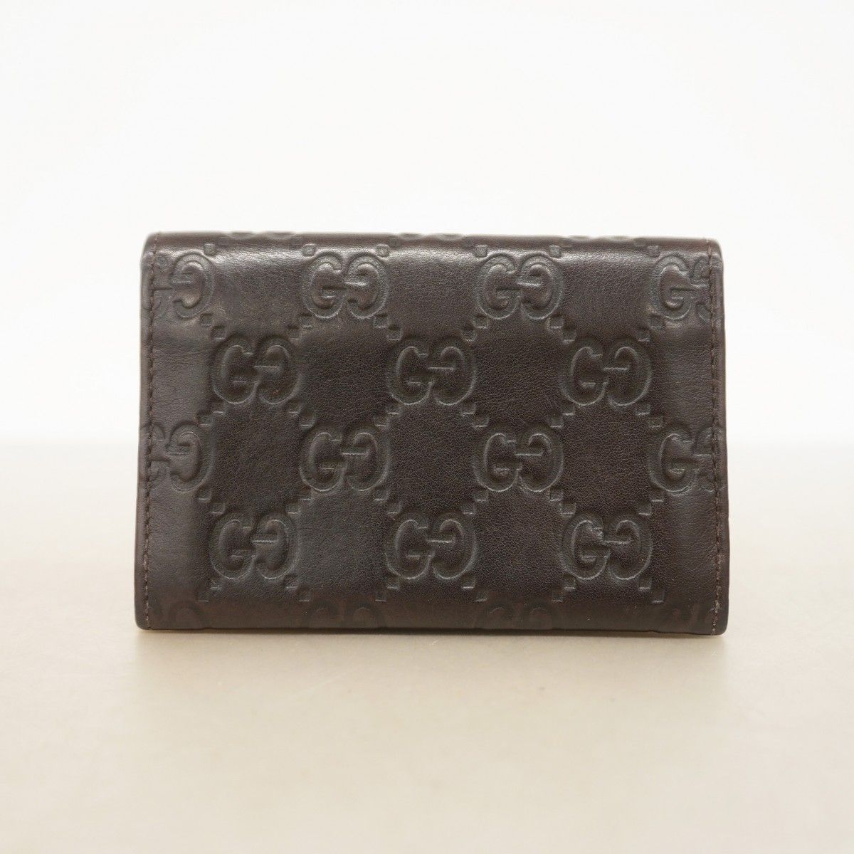 Gucci Business Card Holder Guccissima Leather Brown Gold — view 6