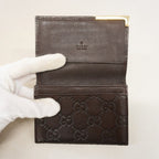 Gucci Business Card Holder Guccissima Leather Brown Gold — view 4