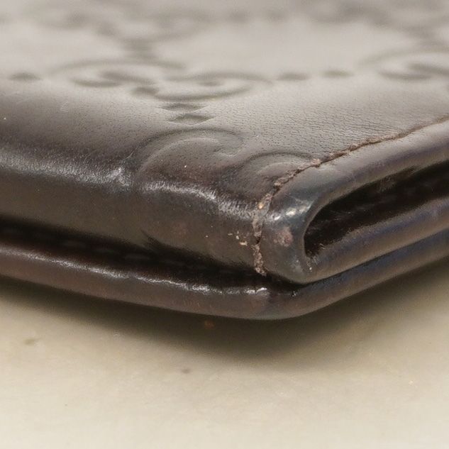 Gucci Business Card Holder Guccissima Leather Brown Gold — view 5