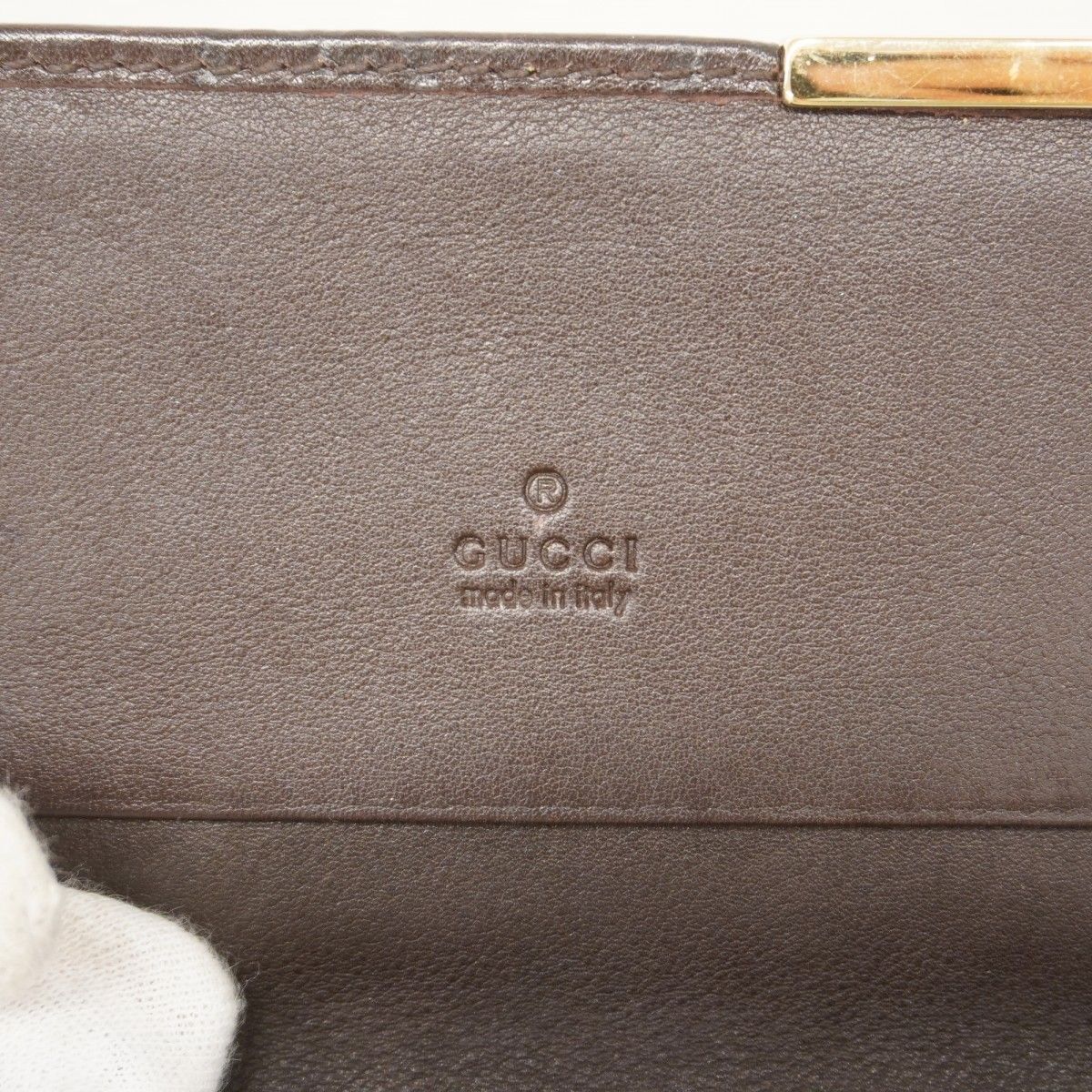 Gucci Business Card Holder Guccissima Leather Brown Gold — view 3