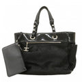 Chanel Tote Paris Biarritz Calf Hair Black Silver
