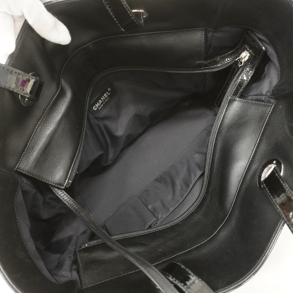 Chanel Tote Paris Biarritz Calf Hair Black Silver — view 4