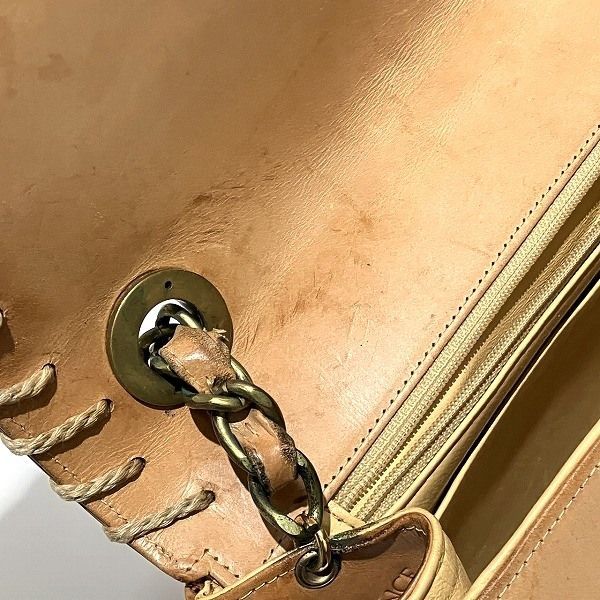 Chanel CC Logo Leather Chain Shoulder Brown — view 8
