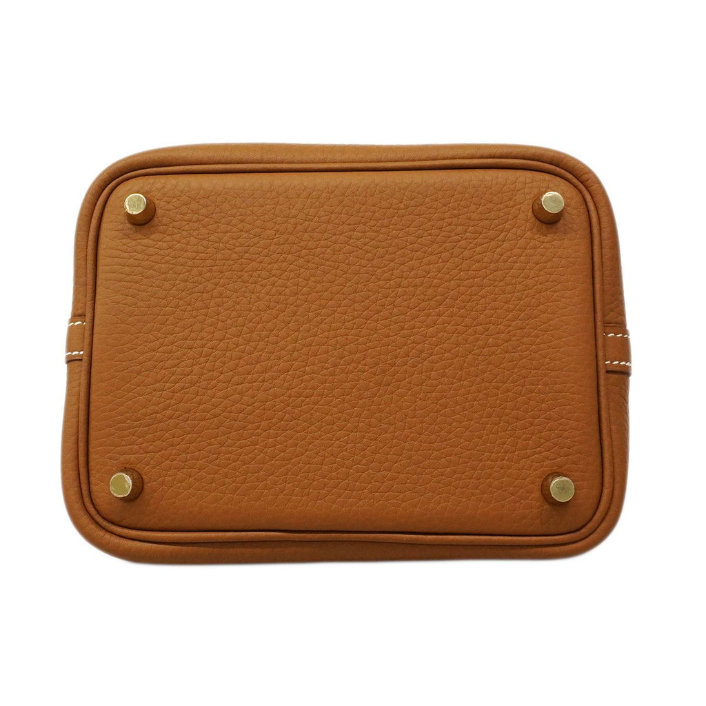 Hermes Handbag Picotin Lock PM Taurillon Clemence Gold — view 3