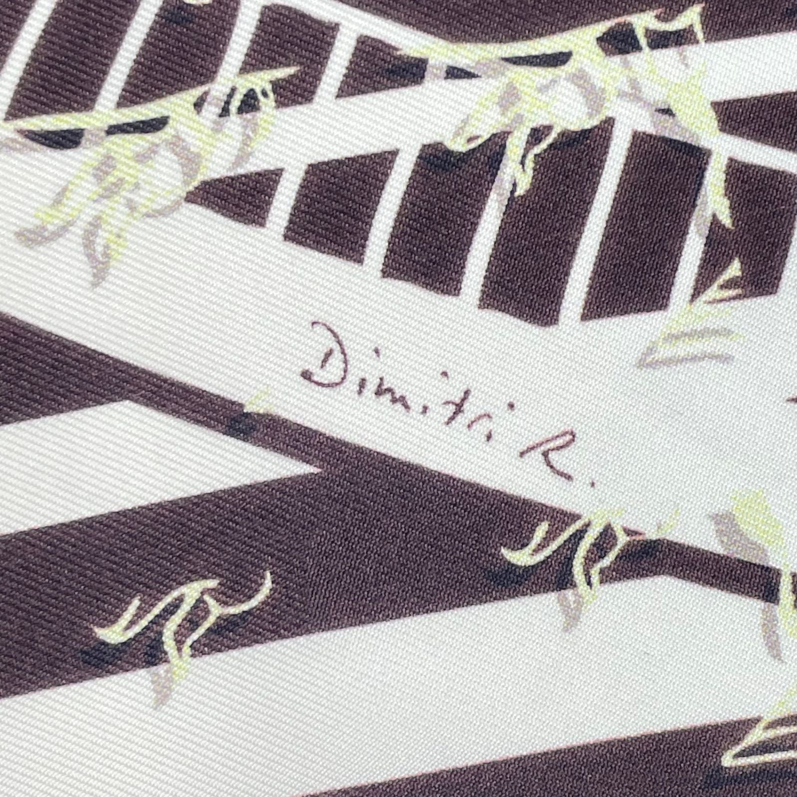 Hermes Scarf Carre 90 24 Faubourg Seconde Ginza Anniversary Silk White Yellow — view 6