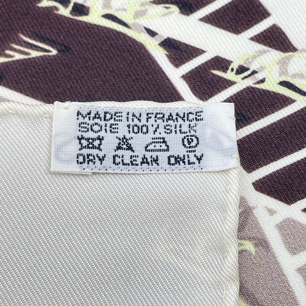 Hermes Scarf Carre 90 24 Faubourg Seconde Ginza Anniversary Silk White Yellow — view 7