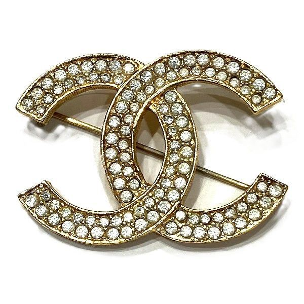 Chanel Rhinestone CC Logo 174 Brooch