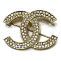 Chanel Rhinestone CC Logo 174 Brooch