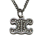 Celine Triomphe Necklace Rhinestone
