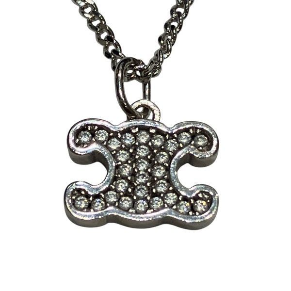 Celine Triomphe Necklace Rhinestone
