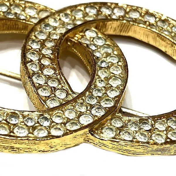 Chanel Rhinestone CC Logo 174 Brooch — view 9