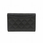 Chanel Quilted Flap Wallet Caviar Leather Trifold — view 2