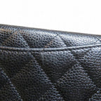 Chanel Quilted Flap Wallet Caviar Leather Trifold — view 9