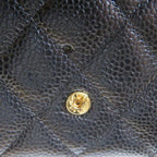 Chanel Quilted Flap Wallet Caviar Leather Trifold — view 8