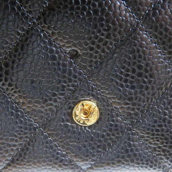 Chanel Quilted Flap Wallet Caviar Leather Trifold — view 8