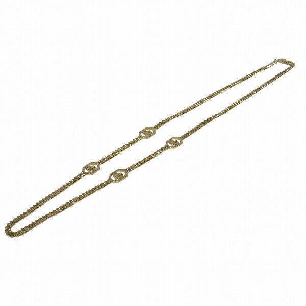 Dior Logo Motif Long Chain Gold Necklace — view 3
