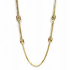 Dior Logo Motif Long Chain Gold Necklace