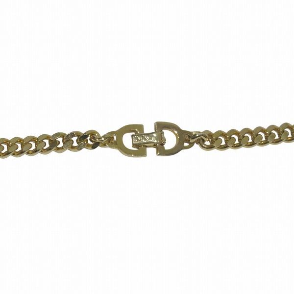 Dior Logo Motif Long Chain Gold Necklace — view 2
