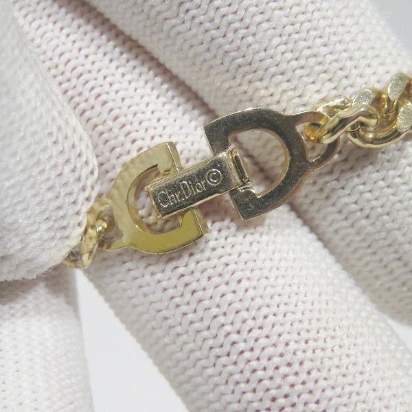 Dior Logo Motif Long Chain Gold Necklace — view 5