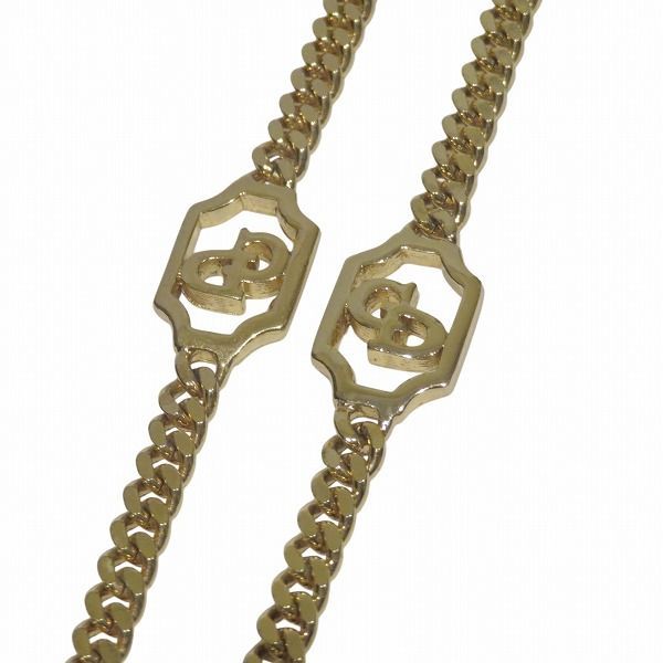 Dior Logo Motif Long Chain Gold Necklace — view 4
