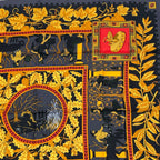 Hermes Carre 90 Musique Des Dieux Music of the Gods Scarf Silk Black — view 3