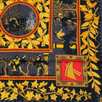Hermes Carre 90 Musique Des Dieux Music of the Gods Scarf Silk Black — view 5