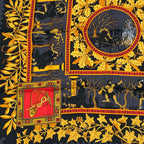 Hermes Carre 90 Musique Des Dieux Music of the Gods Scarf Silk Black — view 4