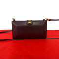 Gucci Vintage GG Logo Leather Mini Shoulder Bag Crossbody Pochette Wine