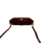 Gucci Vintage GG Logo Leather Mini Shoulder Bag Crossbody Pochette Wine — view 4