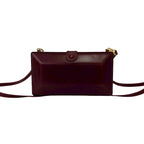 Gucci Vintage GG Logo Leather Mini Shoulder Bag Crossbody Pochette Wine — view 3