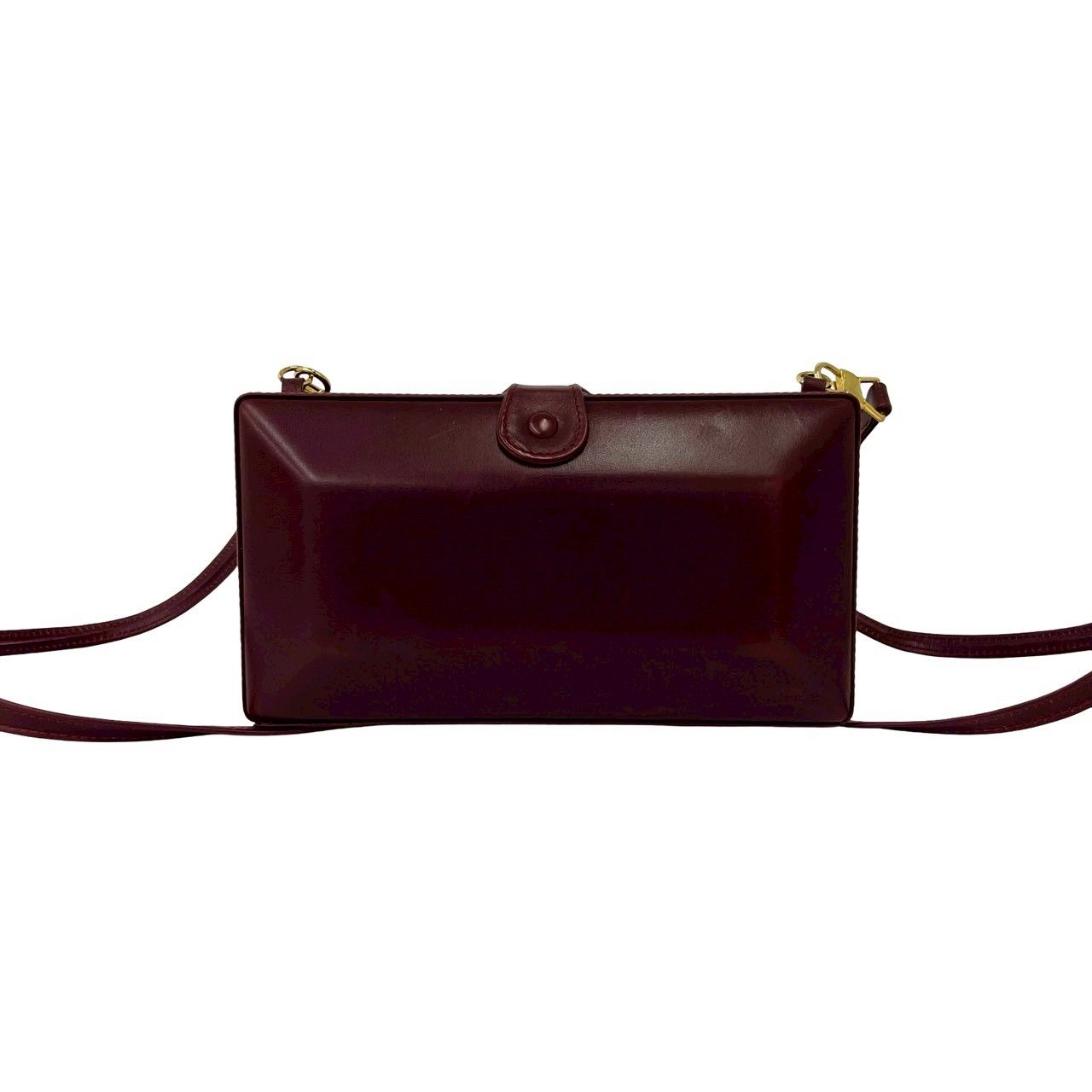 Gucci Vintage GG Logo Leather Mini Shoulder Bag Crossbody Pochette Wine — view 3