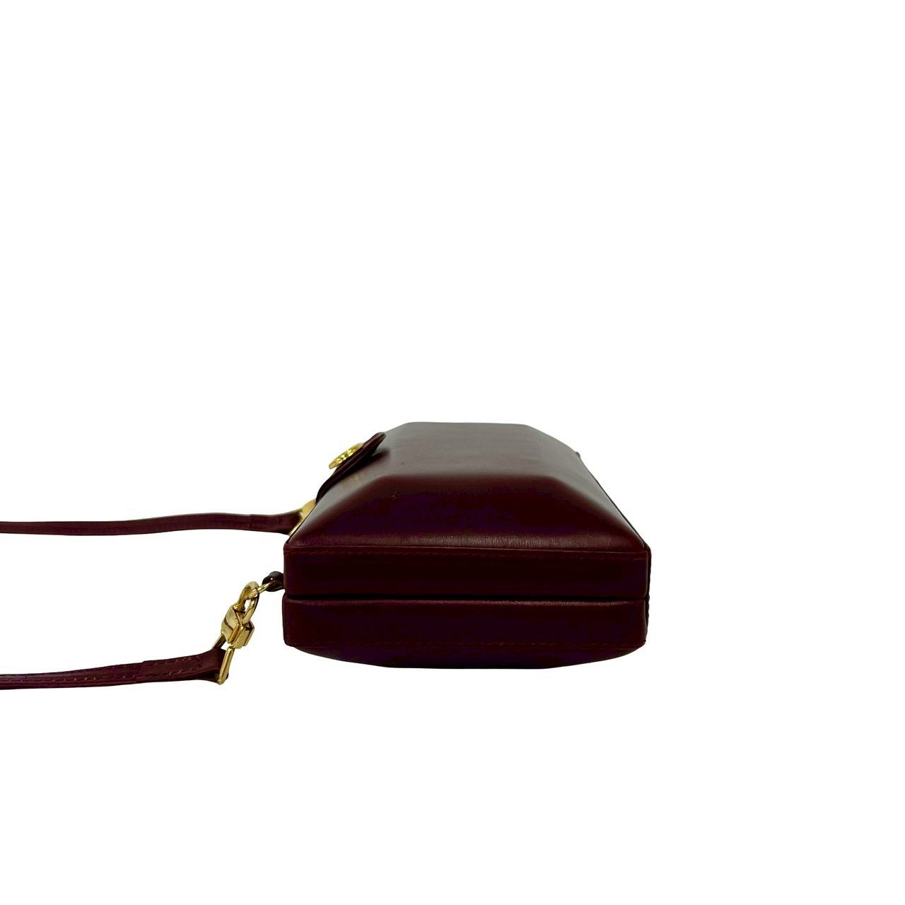 Gucci Vintage GG Logo Leather Mini Shoulder Bag Crossbody Pochette Wine — view 5