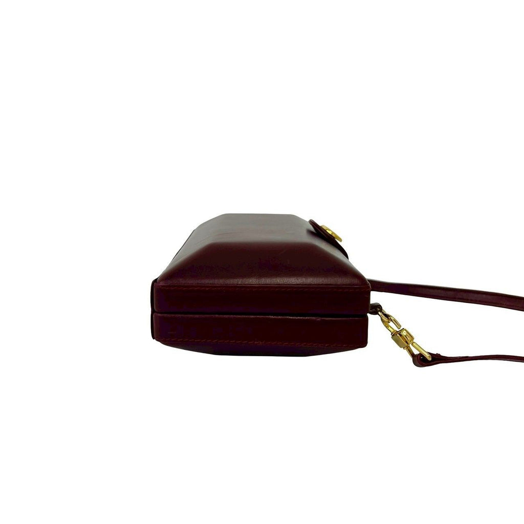 Gucci Vintage GG Logo Leather Mini Shoulder Bag Crossbody Pochette Wine — view 6