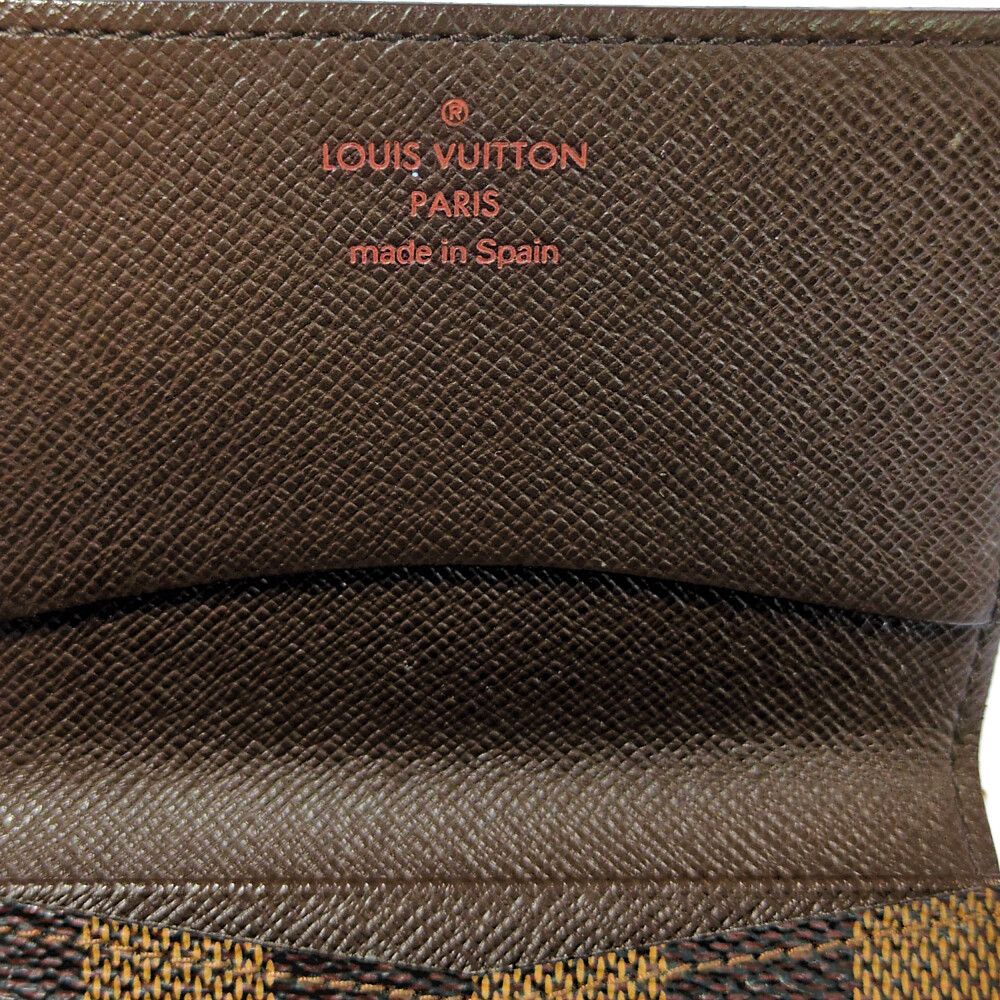 Louis Vuitton Damier Ebene Enveloppe Business Card Holder / ID Case Brown — view 6