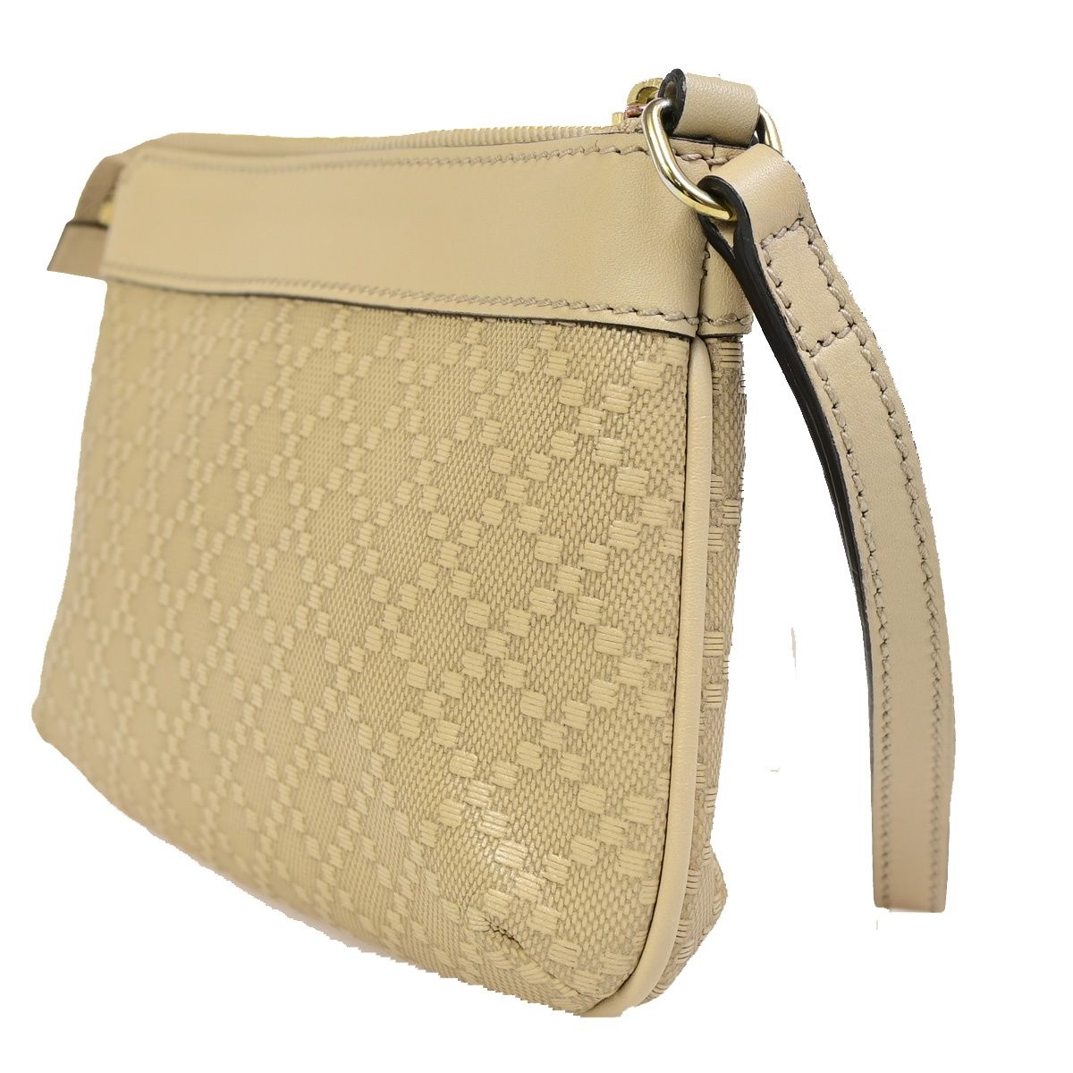 Gucci Diamante Pouch Beige Leather — view 2