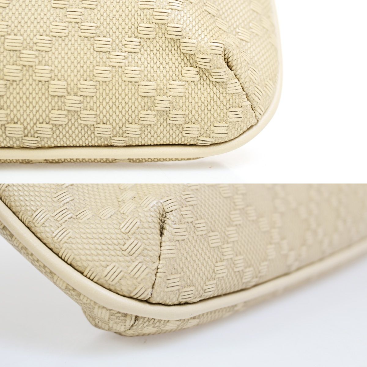 Gucci Diamante Pouch Beige Leather — view 6