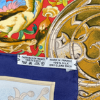 Hermes Carre 90 Scarf les Ameriques Americas Columbus Silk Navy Multicolor — view 9