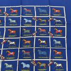 Hermes Silk 48 Horses in the Paddock Scarf Blue — view 3