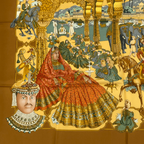 Hermes Carre 90 Silk Scarf Splendeur Des Maharajas Yellow Multicolor — view 4