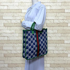 Gucci Children's Sherry Line Handbag GG Supreme Canvas Navy — view 2