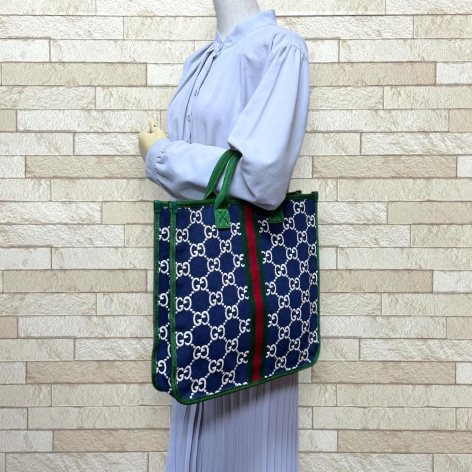Gucci Children's Sherry Line Handbag GG Supreme Canvas Navy — view 2