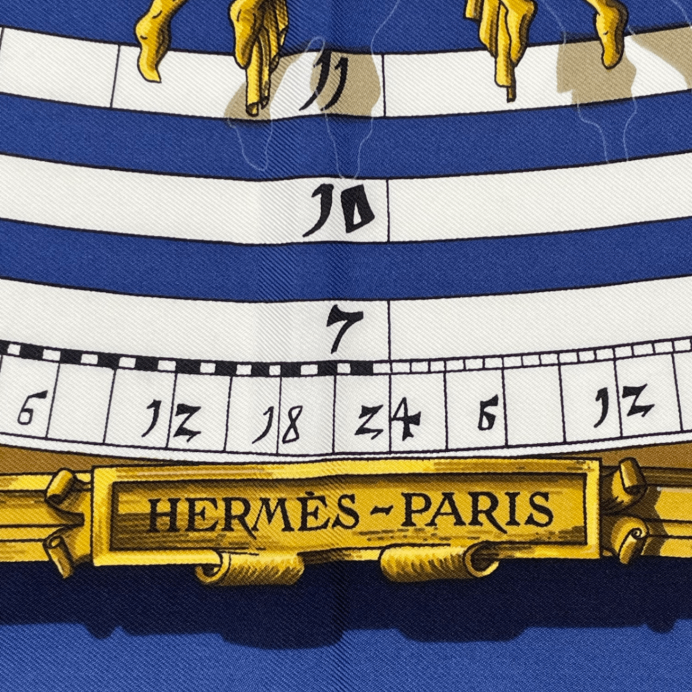 Hermes Carre 90 Dies Et Hore Astrology Silk Scarf Navy — view 6