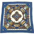 Hermes Carre 90 L'entente Cordiale Franco British Alliance Blue Multicolor