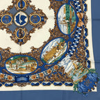 Hermes Carre 90 L'entente Cordiale Franco British Alliance Blue Multicolor