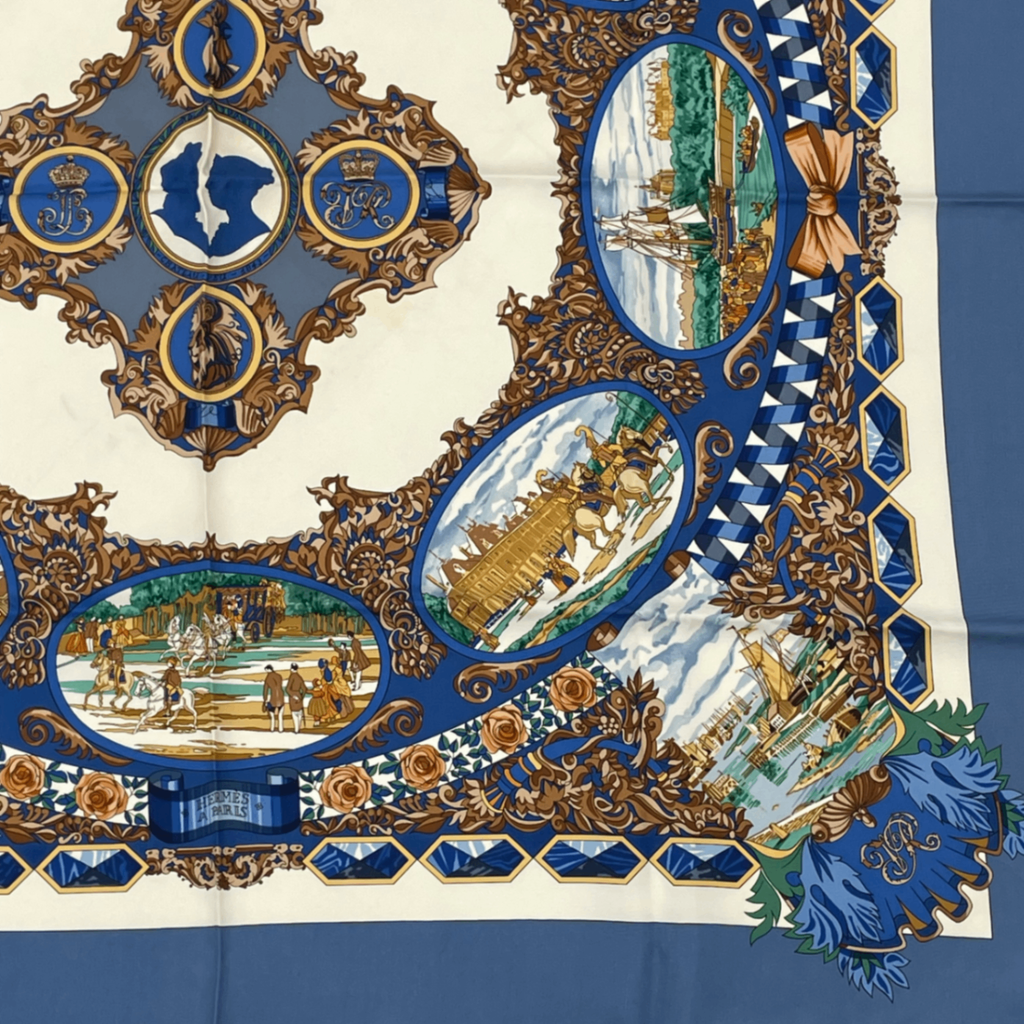 Hermes Carre 90 L'entente Cordiale Franco British Alliance Blue Multicolor — view 3
