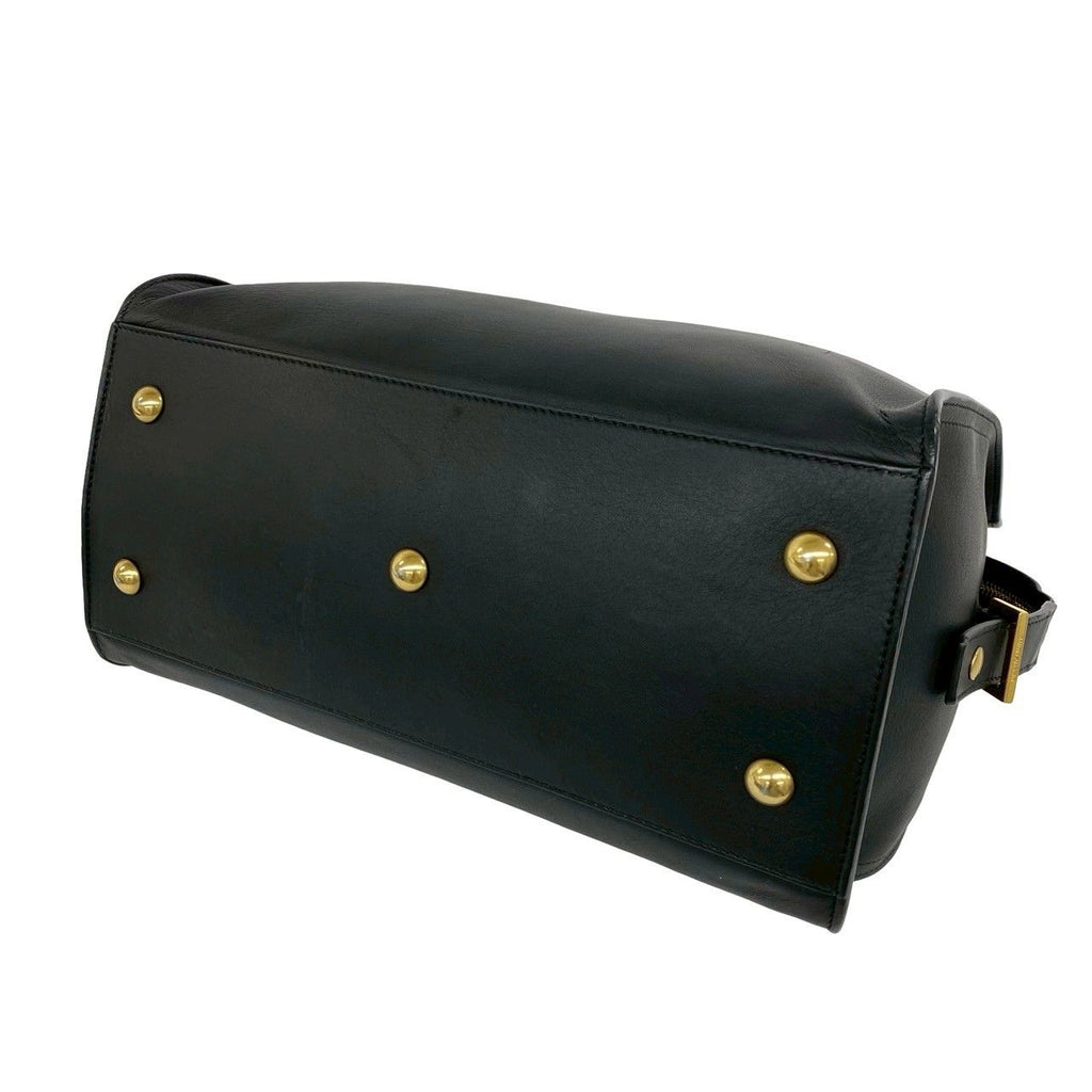 Saint Laurent Paris Petit Cabas Leather 2-Way Shoulder Bag Black — view 8